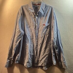 Aeropostale Flannel Shirt Men's XL Long Sleeve Button Plaid Cotton Blue